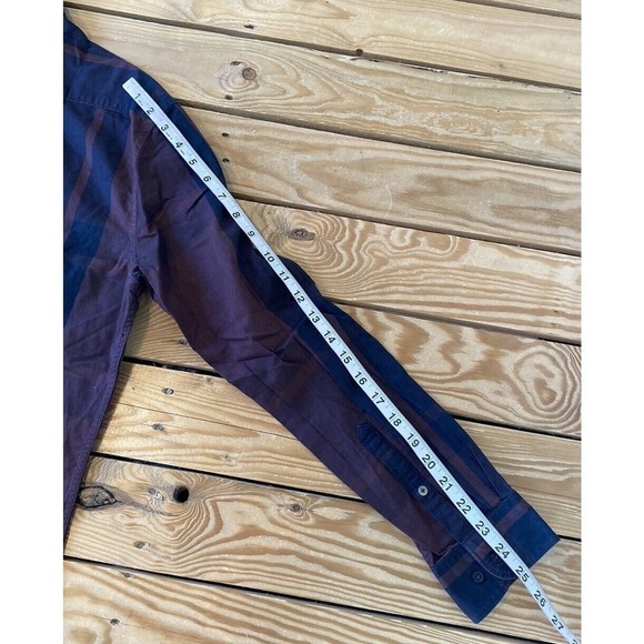 Rare Rabbit Check Button Up Shirt Size Large Men’s Brown Navy - Picture 8 of 8